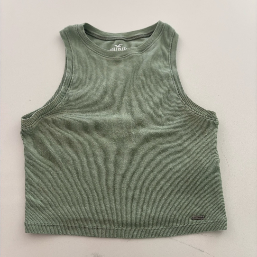 Hollister army green tank top